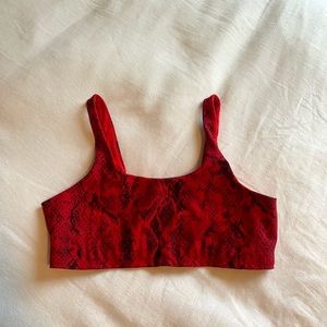 Red snakeskin Alo bra in size medium (without pads)